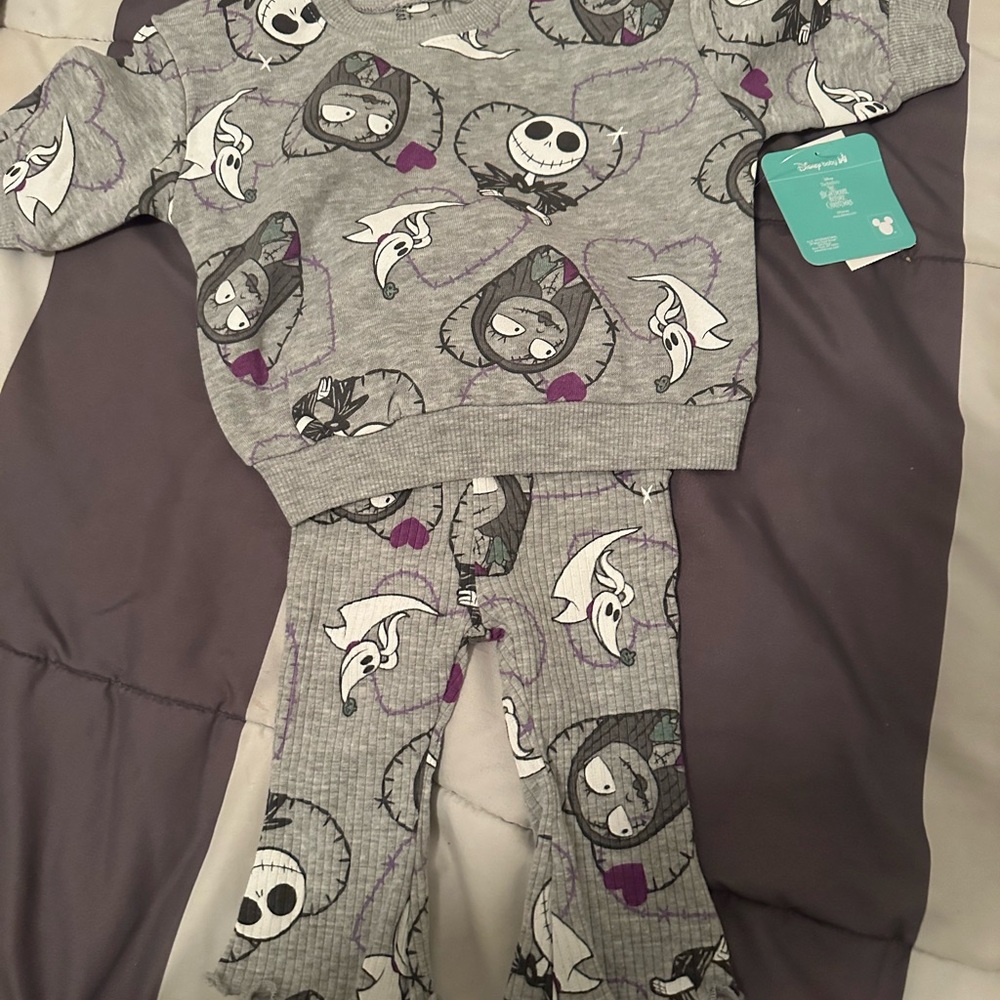 Disney Nightmare Before Christmas Gray and Purple Girl Matching Set